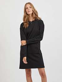 Čierne mikinové šaty s kapucou VILA Rust