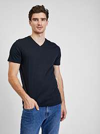 Čierne pánske bavlnené základné tričko GAP