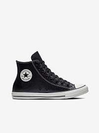 Čierne pánske kožené členkové tenisky Converse Chuck Taylor All Star