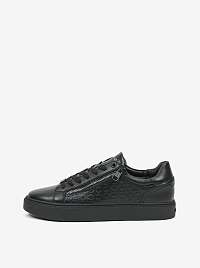 Čierne pánske kožené topánky Calvin Klein Low Top Lace up