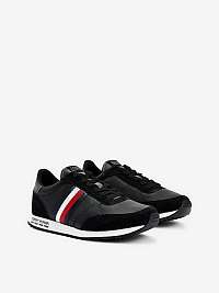 Čierne pánske semišové topánky Tommy Hilfiger Runner