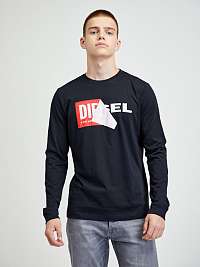 Čierne pánske tričko s dlhým rukávom Diesel Diego