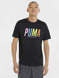 Čierne pánske tričko s grafickou potlačou Puma