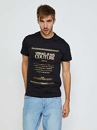 Čierne pánske tričko s potlačou Versace Jeans Couture S Garanzia Foil