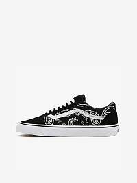 Čierne pánske vzorované kožené tenisky VANS UA Old Skool