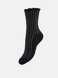 Čierne pruhované ponožky Pieces Rivka