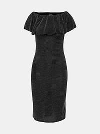 Čierne púzdrové šaty s metalickým efektom Haily´s Milena