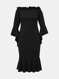 Čierne púzdrové šaty s volánmi Haily´s Joana