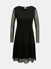 Čierne šaty s priesvitnými rukávmi Jacqueline de Yong Dixie
