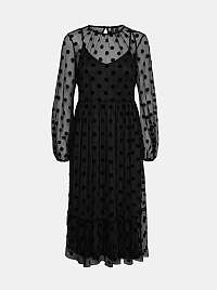 Čierne šaty s priesvitnými rukávmi VERO MODA Augusta