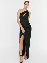 Čierne šaty s rozparkom Trendyol