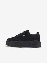 Čierne semišové tenisky na platforme Puma Mayze Stack