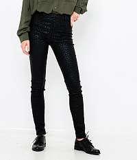 Čierne skinny fit nohavice so zvieracím vzorom Camaieu