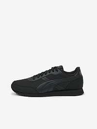 Čierne topánky s koženými detailmi Puma Runner Essential