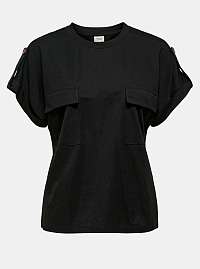 Čierne tričko s vreckami Jacqueline de Yong Lulu