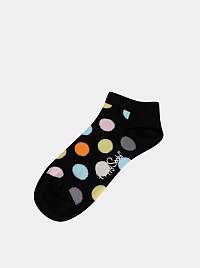 Čierne unisex členkové ponožky s bodkami Happy Socks