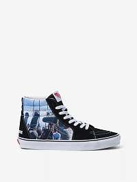 Čierne unisex členkové tenisky s potlačou VANS SK8-Hi