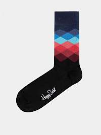 Čierne unisex vzorované ponožky Happy Socks Faded Diamond