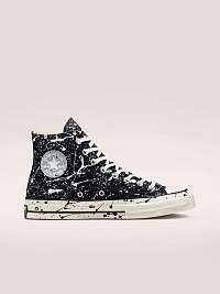 Čierne vzorované členkové tenisky Converse Chuck 70 Paint Splatter