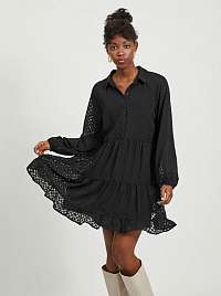 Čierne vzorované košeľové šaty VILA