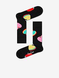 Čierne vzorované ponožky Happy Socks My Valentine