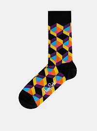 Čierne vzorované ponožky Happy Socks Optic Square