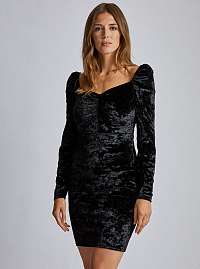 Čierne zamatové puzdrové šaty Dorothy Perkins