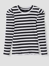 Čierno-biele dievčenské pruhované tričko name it Namilla