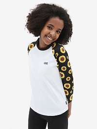 Čierno-biele dievčenské tričko VANS Sunlit s dlhým rukávom
