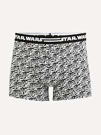 Čierno-biele pánske vzorované boxerky Celio Star Wars