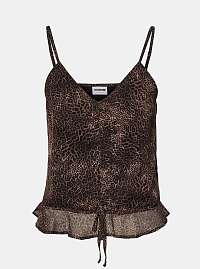Čierno-hnedý top s leopardím vzorom Noisy May Melina