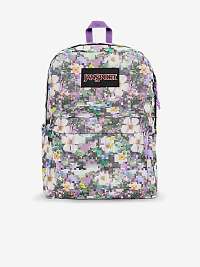 Čierno-ružový dámsky kvetovaný batoh Jansport Superbreak Plus