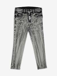 Čierno-šedé dievčenské vzorované džínsy úzkeho strihu Diesel