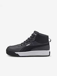 Čierno-šedé pánske kožené členkové topánky Puma Tarrenz SB Puretex