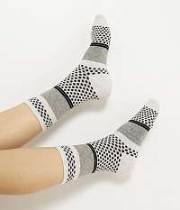 Čierno-šedé vzorované ponožky CAMAIEU