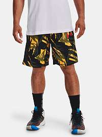 Čierno-žlté pánske športové šortky Under Armour UA BASELINE 10'' PRINT SHORT