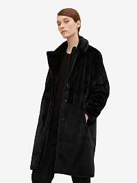 Čierny dámsky kabát z umelej kožušiny Tom Tailor