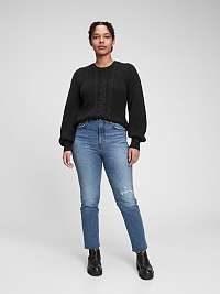 Čierny dámsky káblový módny sveter GAP