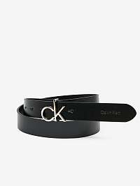 Čierny dámsky kožený opasok Calvin Klein Re-lock