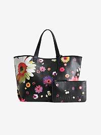 Čierny dámsky kvetovaný shopper Desigual Daisy Pop Namibia Reversible
