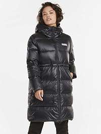 Čierny dámsky prešívaný lesklý kabát Puma Adjustable Down Coat