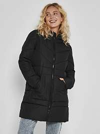 Čierny dámsky prešívaný zimný kabát s kapucňou Noisy May Dalcon