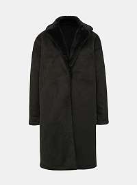 Čierny kabát v semišovej úprave Dorothy Perkins