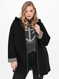 Čierny krátky kabát s kapucňou ONLY CARMAKOMA Lena