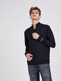 Čierny pánsky sveter so stojatým golierom Guess Kennard