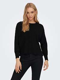 Čierny rebrovaný sveter ONLY New Tessa