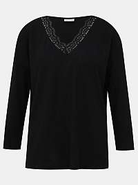 Čierny sveter s čipkou Jacqueline de Yong Choice