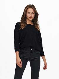 Čierny sveter s trojštvrťovými rukávmi ONLY Alba