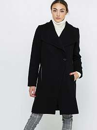 Čierny vlnený kabát Camaieu
