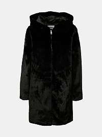 Čierny zimný kabát z umelého kožúšku Jacqueline de Yong Tit